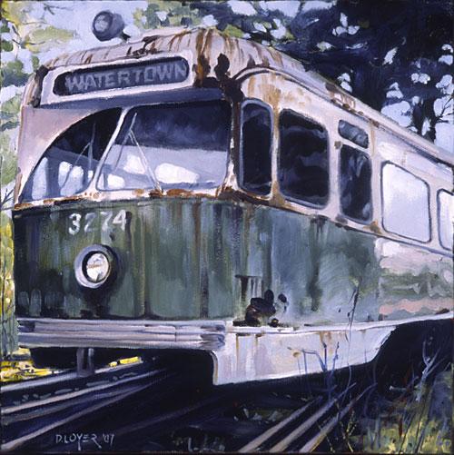 Watertown Train.jpg - Watertown Trolley 16"X16 $390